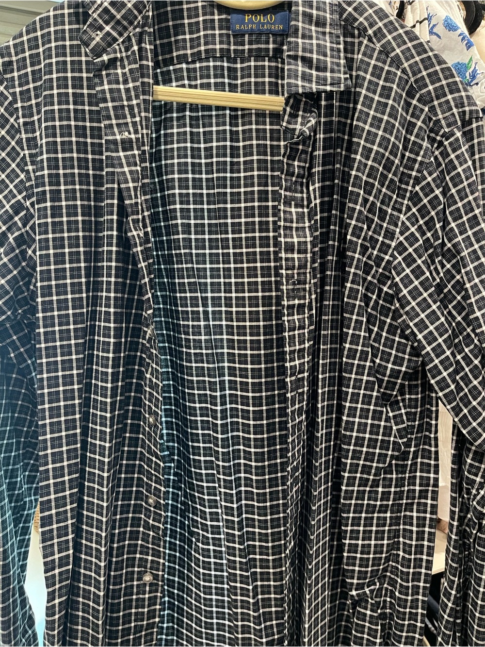 Polo by Ralph Lauren Black and White Plaid Button-Down Shirt
